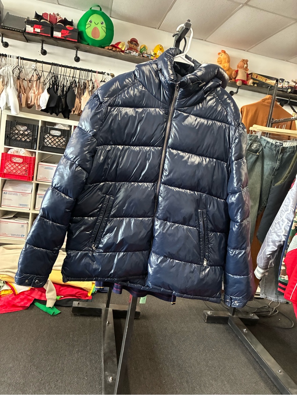 Michael Kors Blue Puffer Coat , Sustainable Insulation With Hood SZ XXL Used